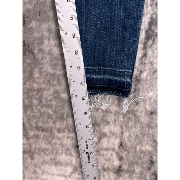 AYR Jeans 26 Womens The Riser Skinny High Waist Dark Wash Raw Hem Denim - Picture 5 of 16